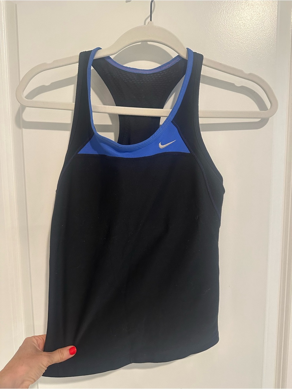 Nike Black and Royal Blue Racerback Tank Top